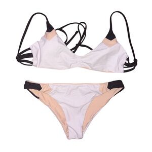 Never Worn* Zaful Color-Block 3-Tone Strappy Bikini Set